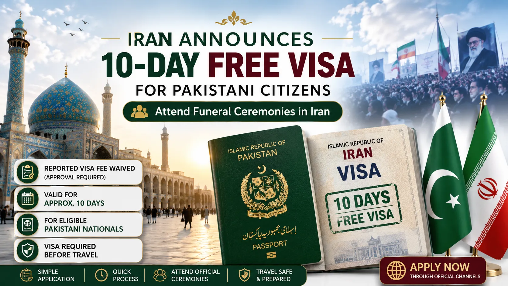 Iran Announces Reported 10-Day Free Visa for Pakistani Citizens Here's How to Apply