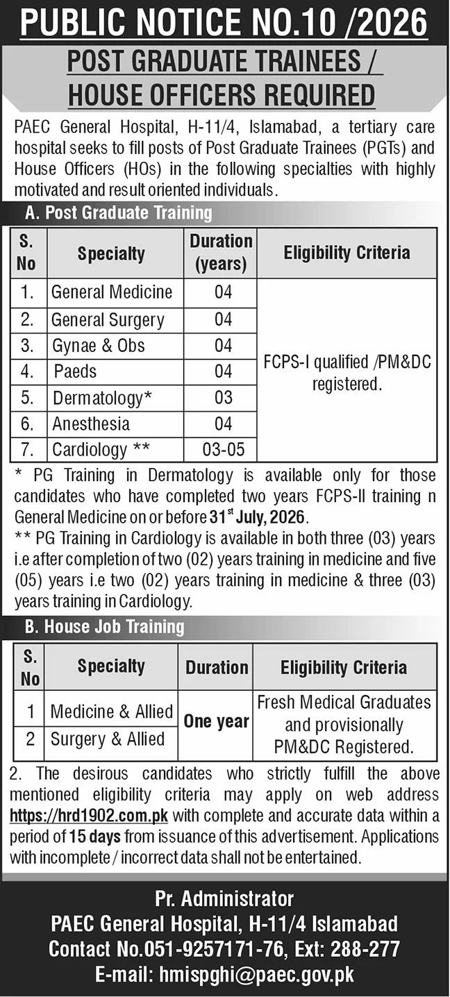 Pakistan Atomic Energy Commission Jobs June 2026