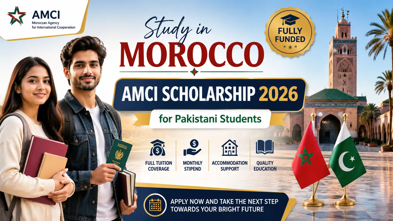 Study in Morocco ! AMCI Fully Funded Scholarship for Pakistani Students 2026