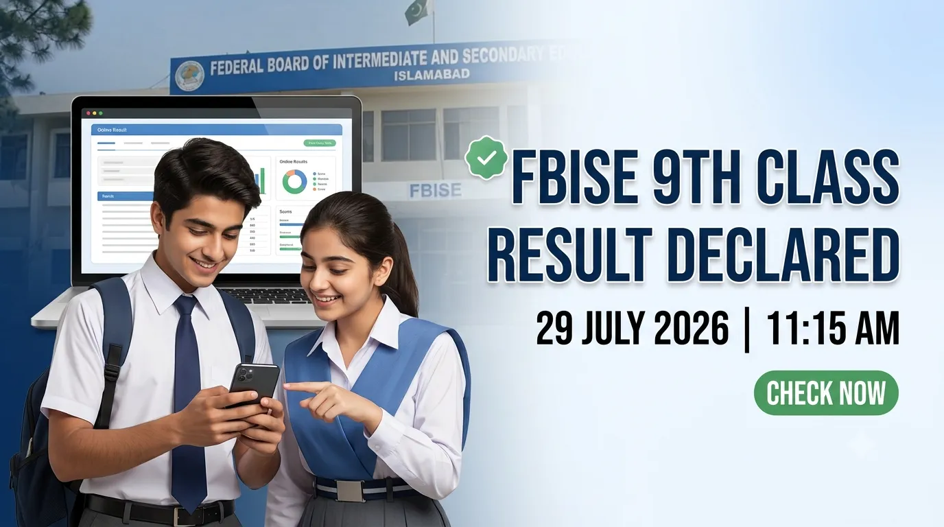 FBISE SSC Part 1 Result 2026 Announced – Check Federal Board 9th Class Result Online