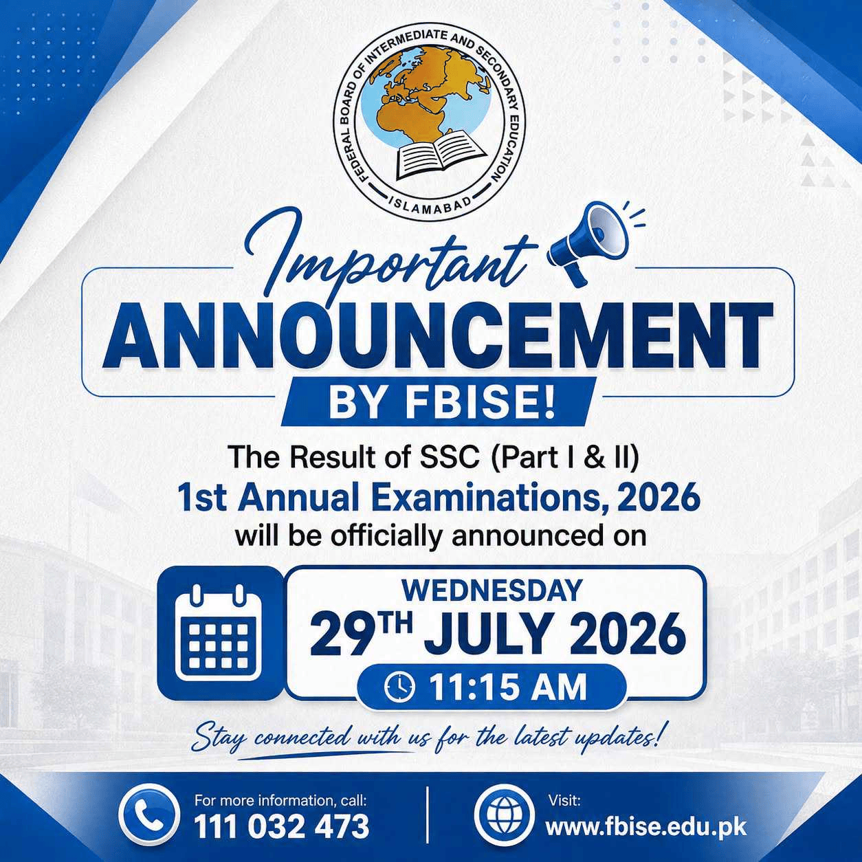 FBISE SSC Result 2026 Official Announcement 