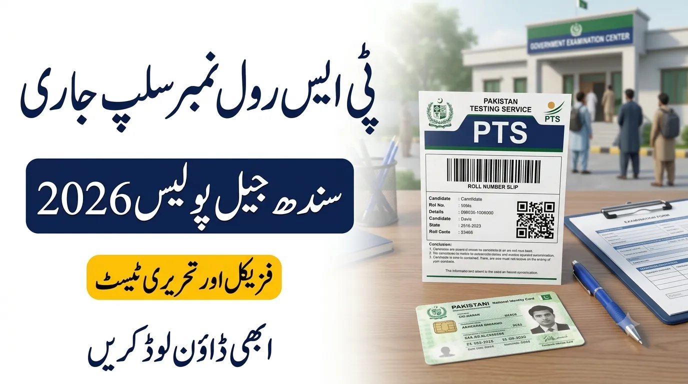 PTS Roll No Slip Sindh Jail Police 2026 Download Online for Physical & Written Test